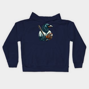 crows play baseball Kids Hoodie